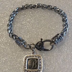 Brighton Silver Chain Bracelet with Charm And 3 Silver And Crystal Bracelets